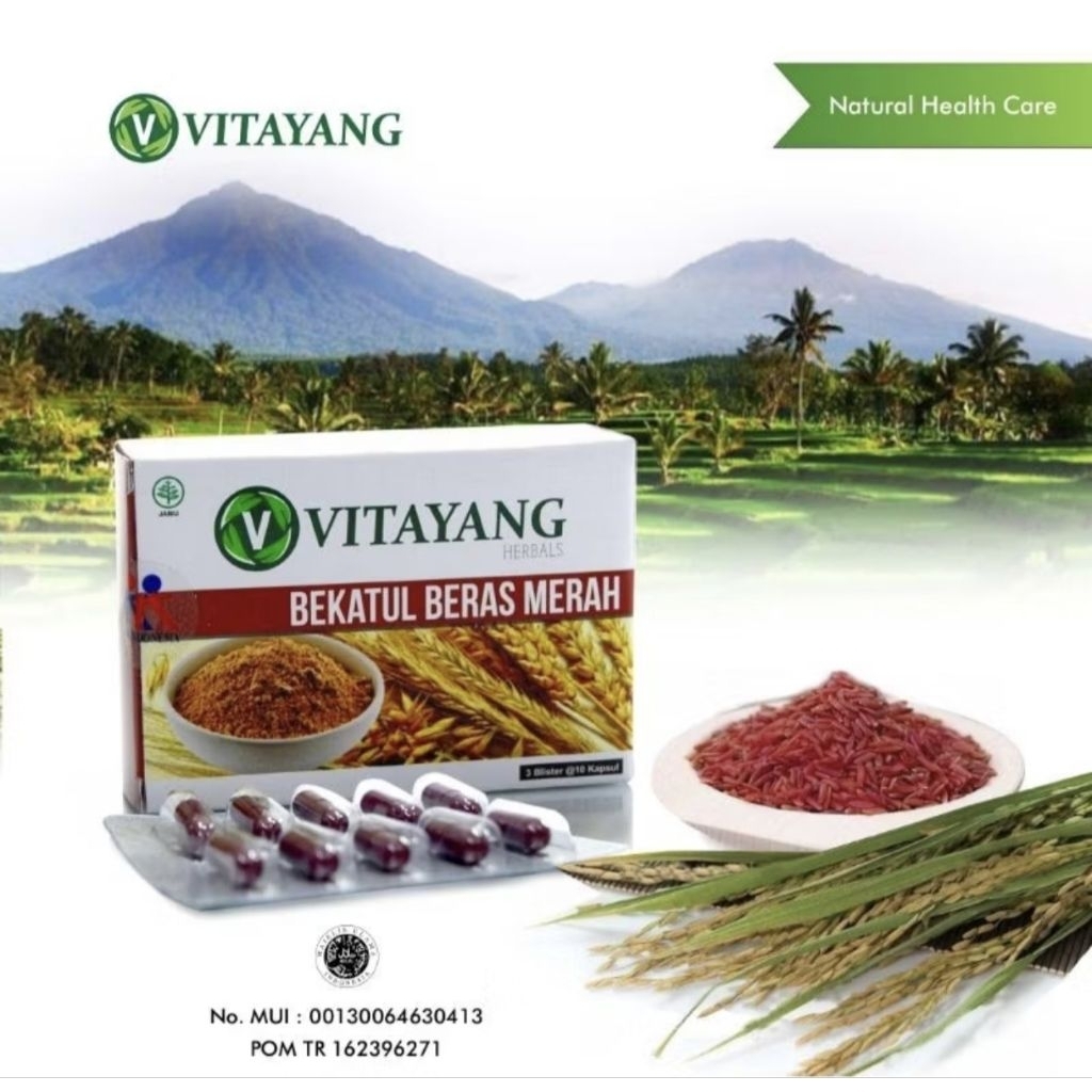 

1 PACK ( 30 TABLET ) VITAYANG BEKATUL BERAS MERAH UNTUK KOLESTEROL DALAM DARAH HERBAL ALAMI
