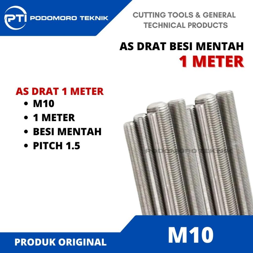 As Drat Besi Mentah M10 Pitch 1.5 Stud Bolts Long Drat 1 Meter