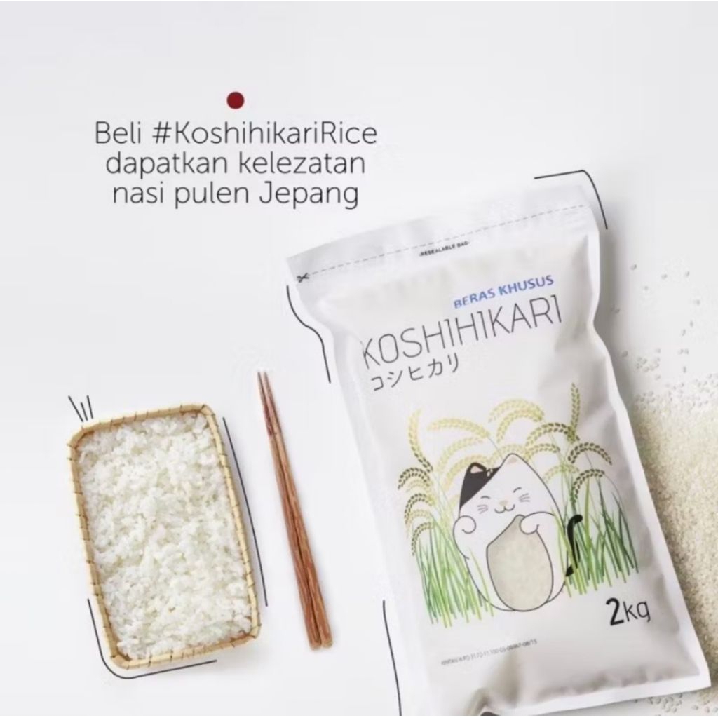 

Koshihikari Beras Jepang 2kg Beras Japonica Cocok untuk Sushi, Onigiri dll