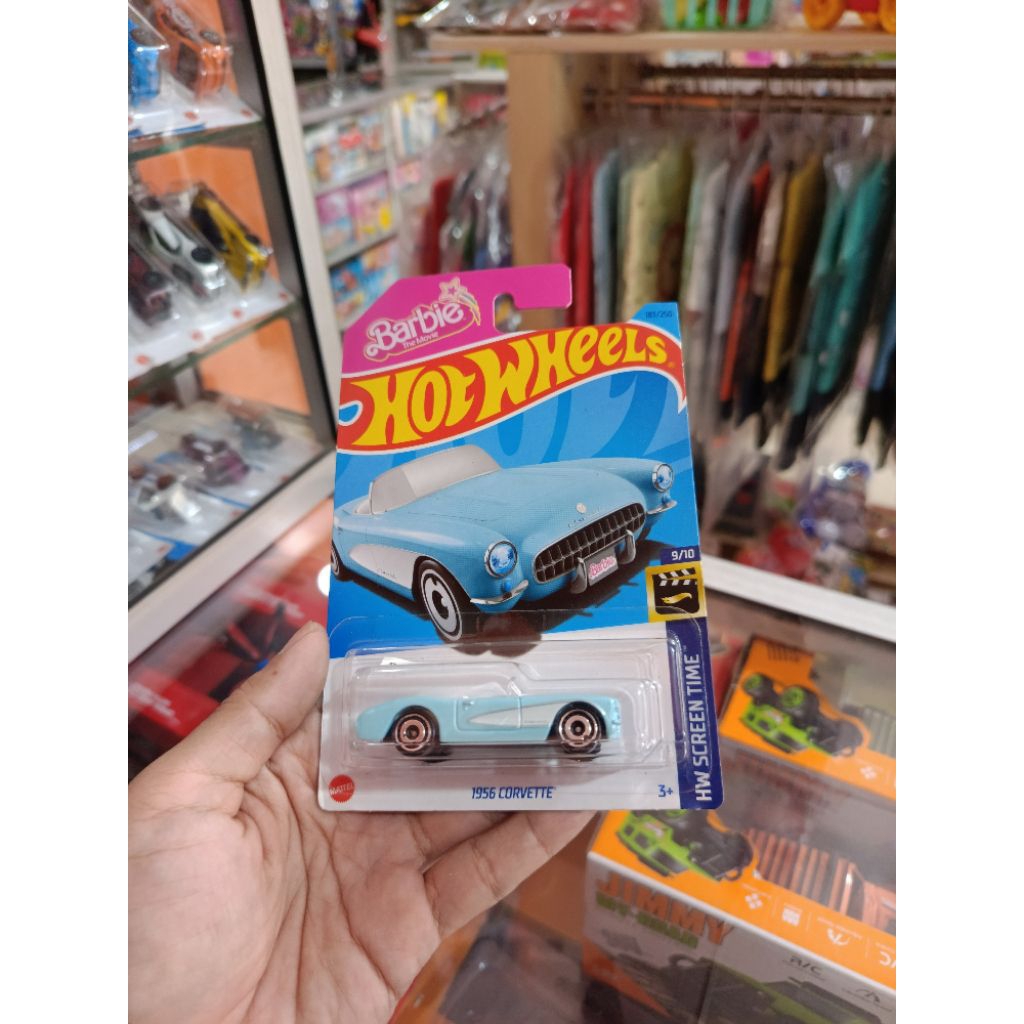 Gratis Ongkir Hotwheels Barbie 1956 Corvette Biru