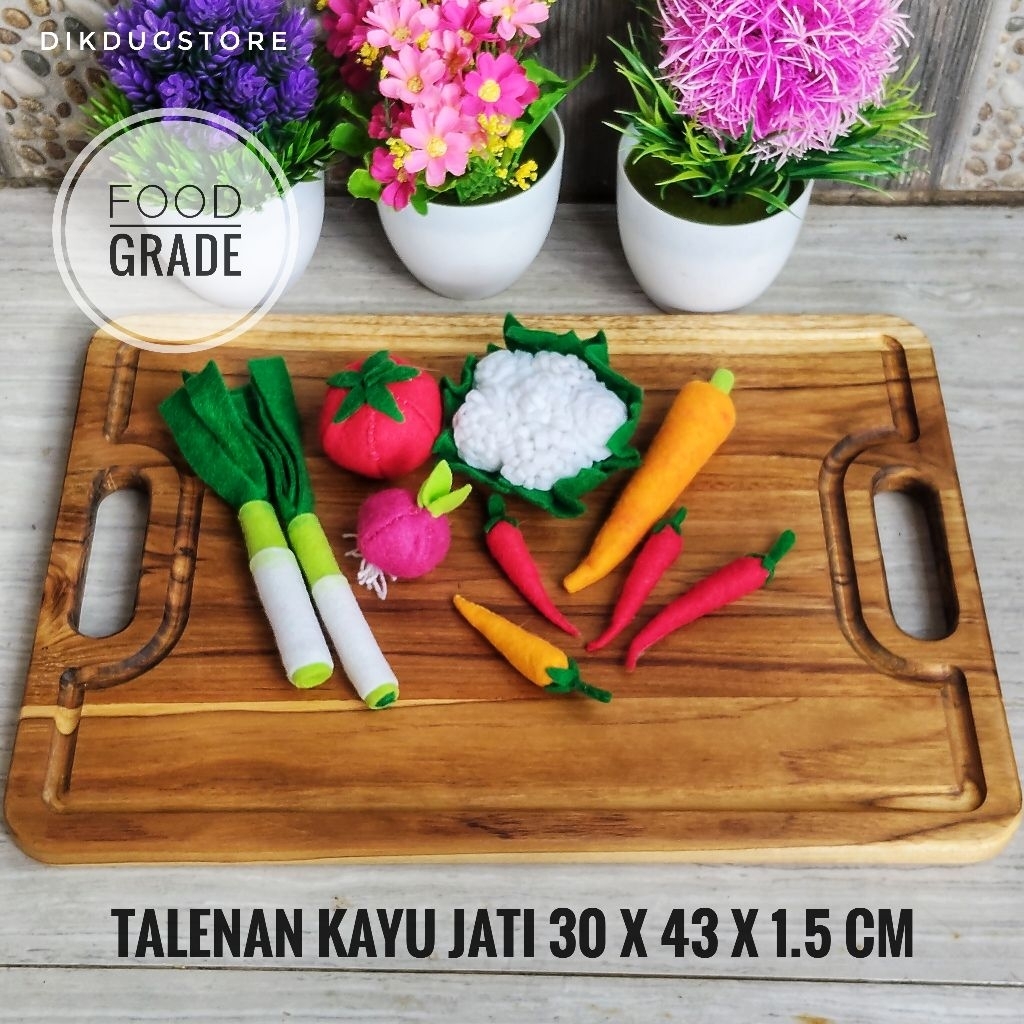 Talenan Kayu Jati Talenan Saji Nampan Kayu Ukuran Besar