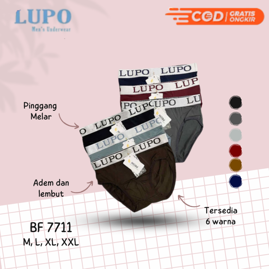 Lupo Art BF7711 Celana Dalam Pria Lupo CD Murah Underwear Model Terbaru