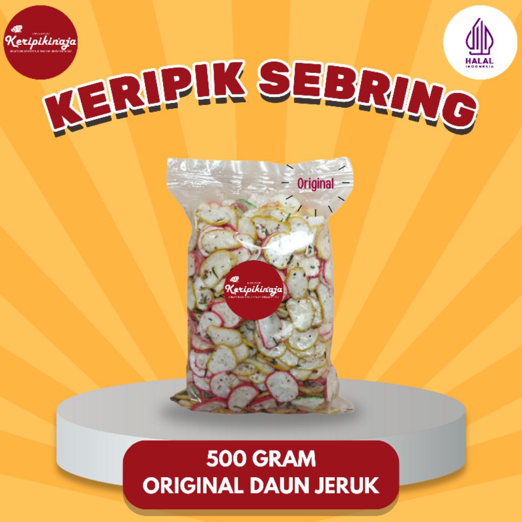 

Kerupuk Seblak keripik seblak Original tidak pedas gurih asin sebring daun jeruk (keripik bantet) isi 500gr
