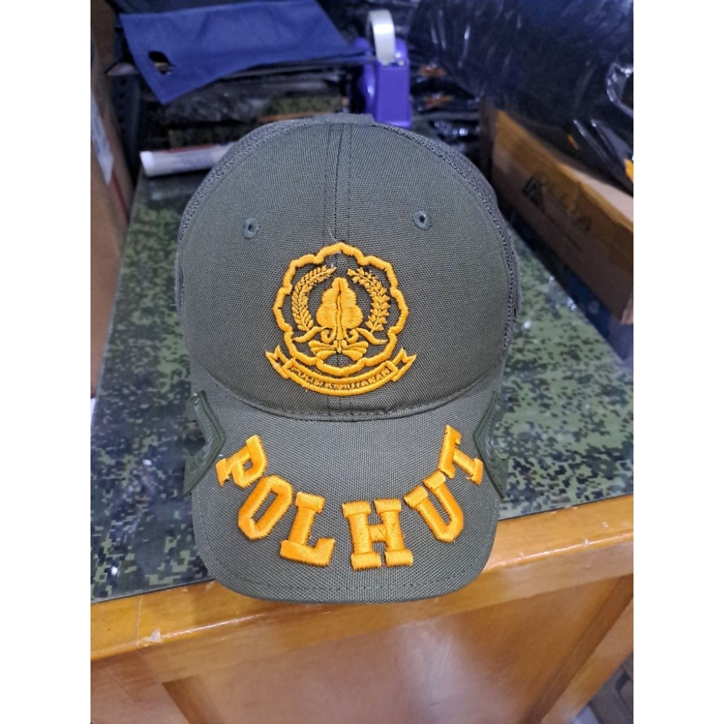 topi polhut tactikal bordir ful timbul topi polhut