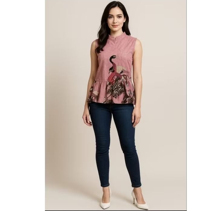 Batik Cheongsam Pink Atasan
