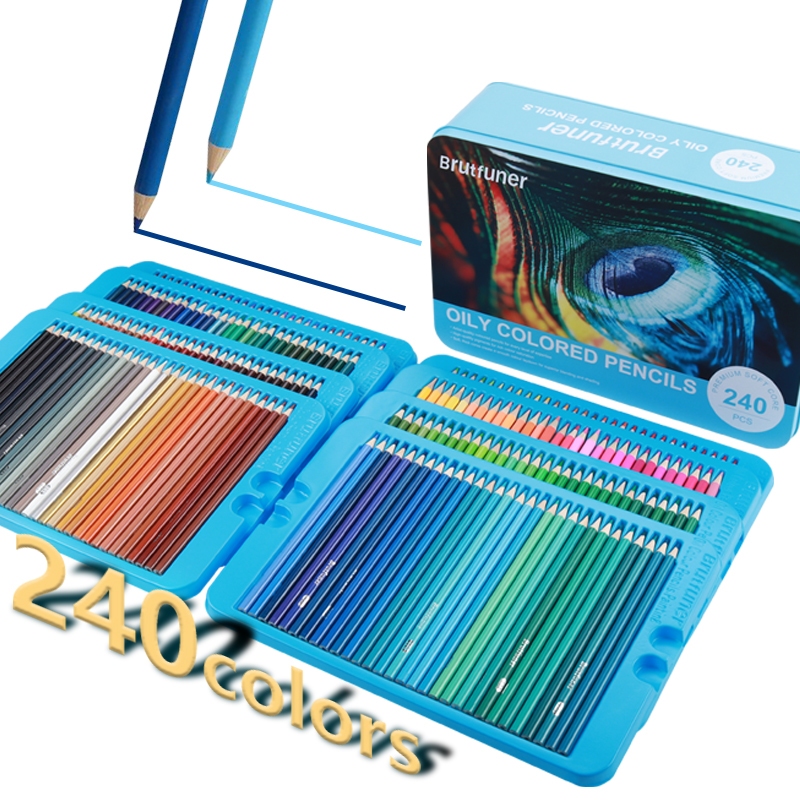 

Brutfuner 240 Oily Colors Premium Soft Core Pencil Iron Tin Box Set