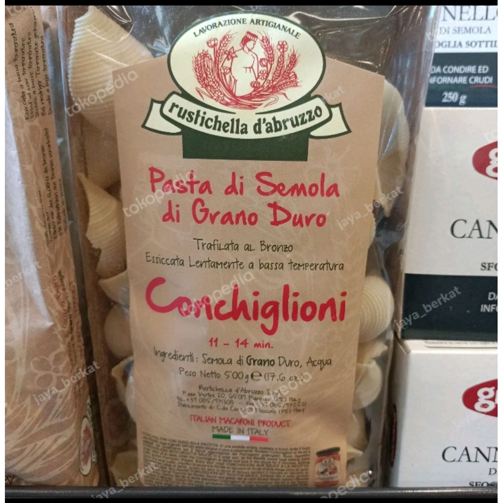 

rustichella conchiglioni 500gr pasta conchiglioni 11-14min