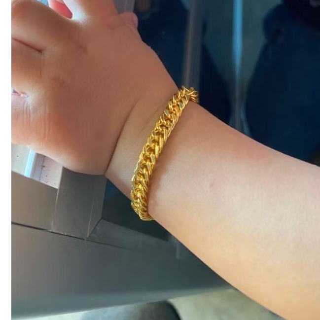 GELANG ANAK RANTAI SISIK NAGA LAPIS EMAS 24K