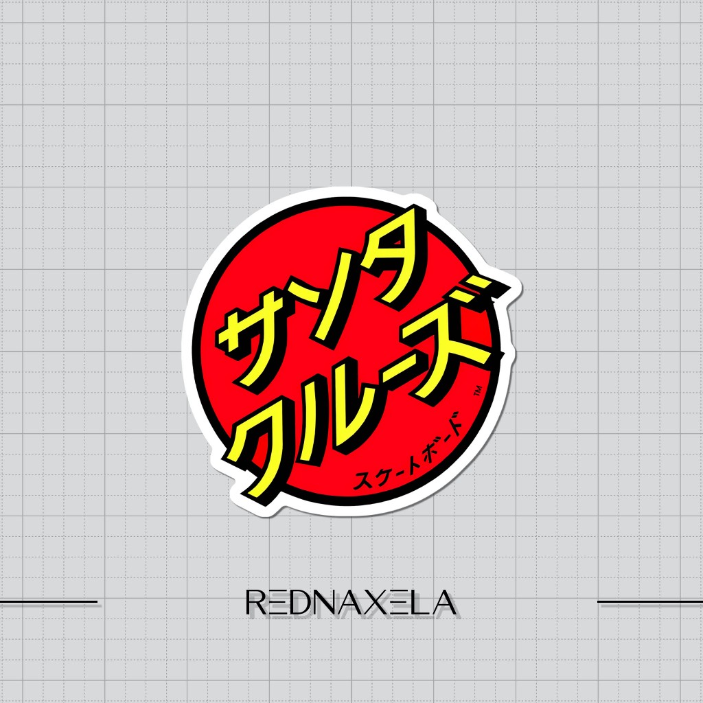 

Stiker Vinyl Santa Cruz Japan Version Logo Stiker Laptop Stiker Koper High Quality Waterproof Sticker