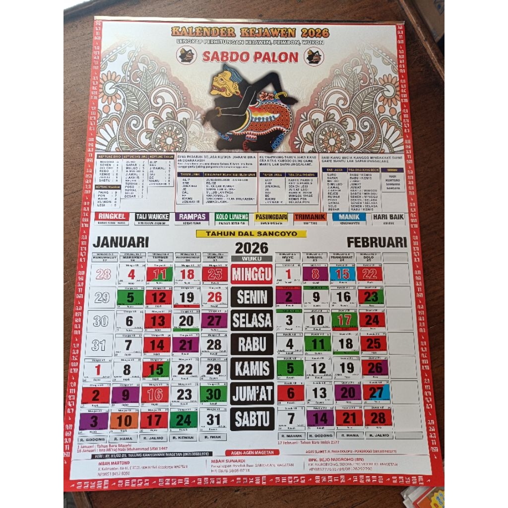 Kalender 2026 : Kalender Jawa 2026 SABDO PALON / Tanggalan Jawa Sabdo Palon 2026