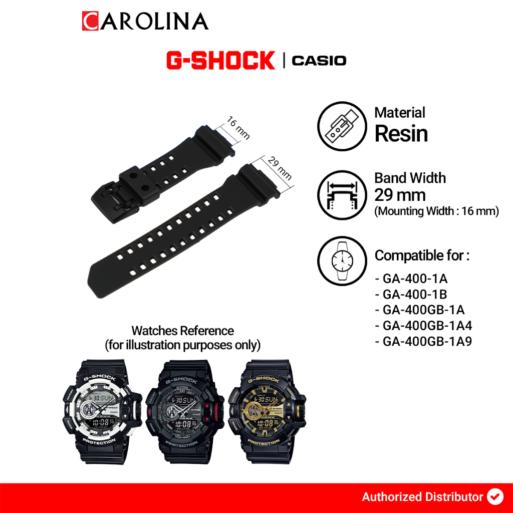 Tali Strap G-Shock GA-400 / GA-400GB 29mm Black Resin 10477026