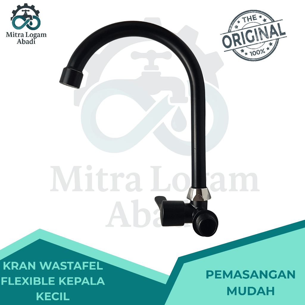 kran wastafel cuci piring hitam leher angsa (kran cuci piring/kran wastafel)