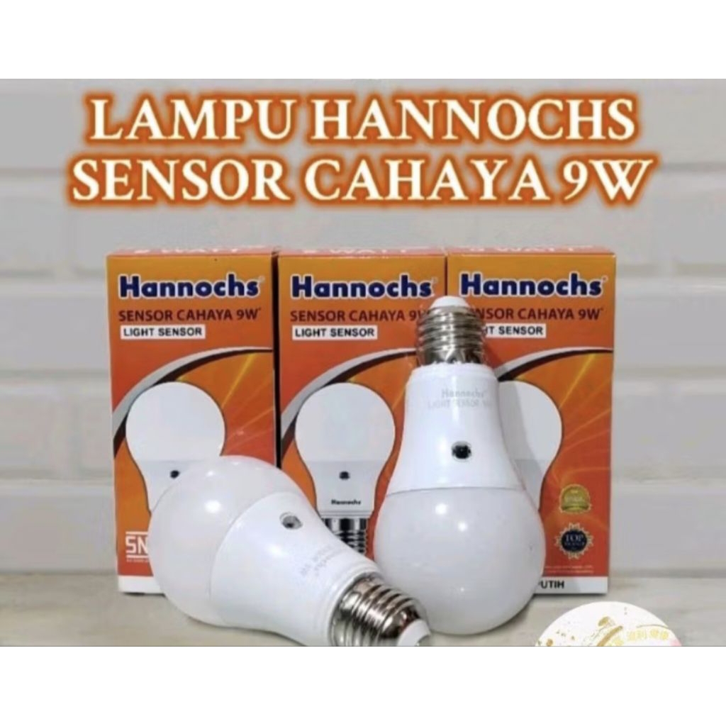 lampu LED sensor cahaya hannoch 9w