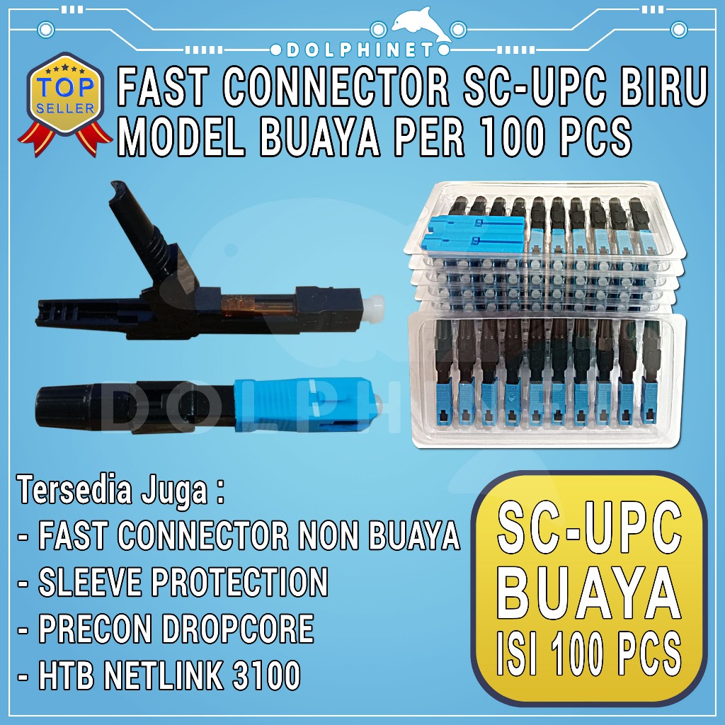 Fast Connector SC UPC Fiber Optik Model Buaya 1 Box 100 Pcs Fast Konektor SC/UPC Fiber Optic Buaya F