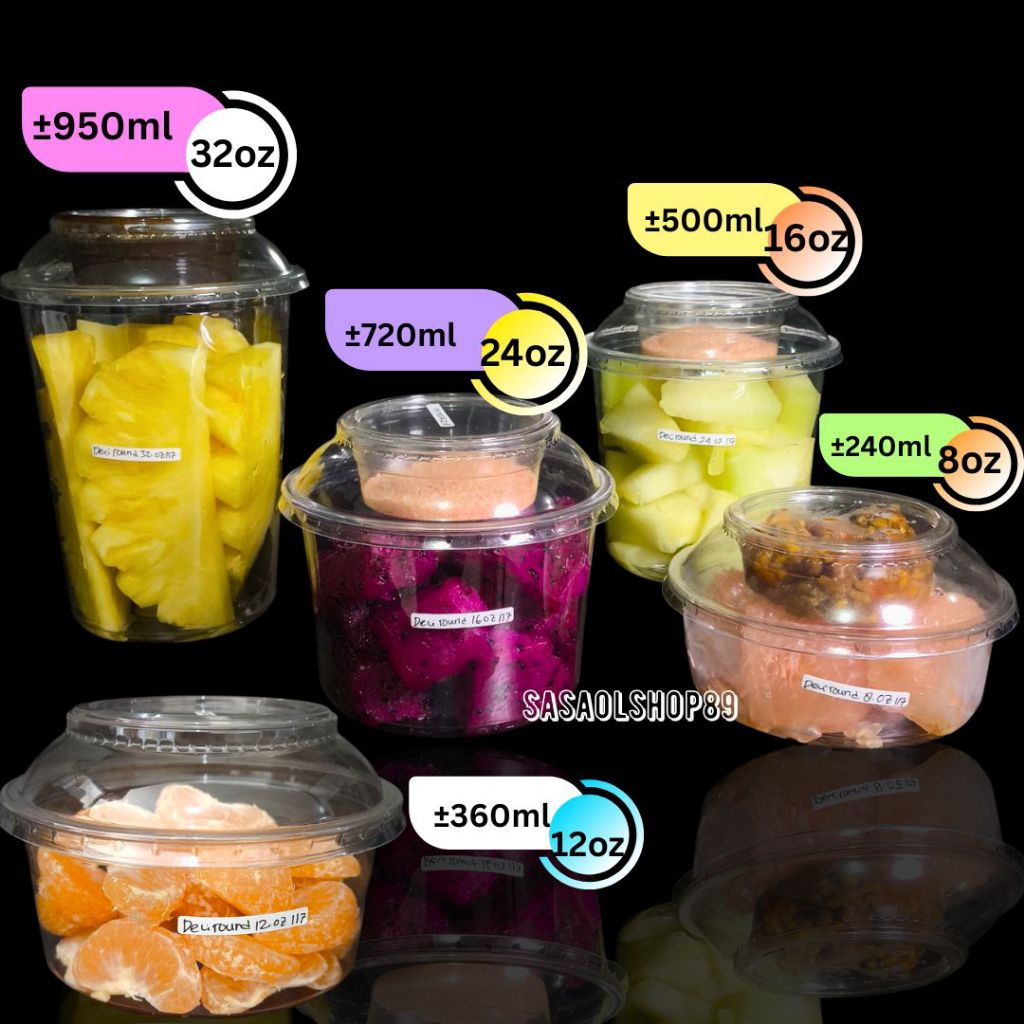 Cup Inner Rujak Buah potong 8oz - 32oz (10pcs)
