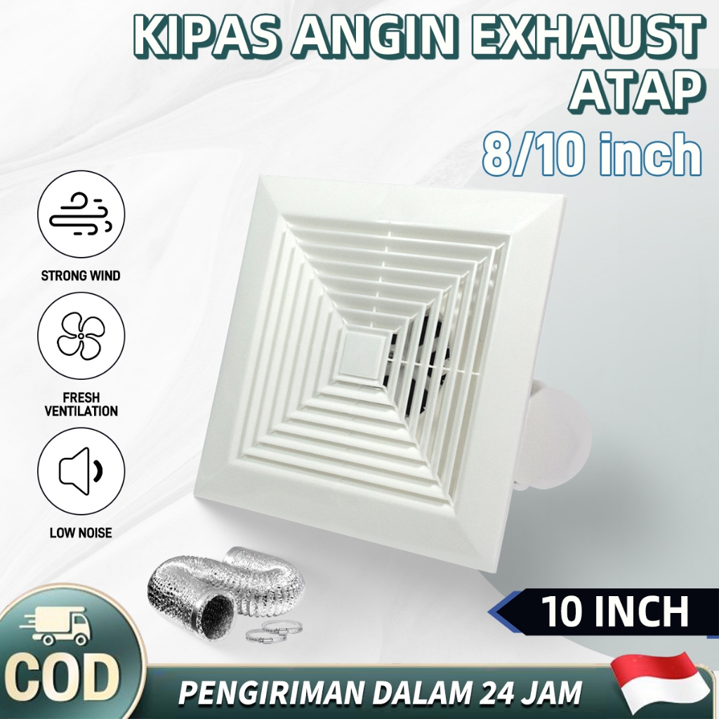 Ducting Exhaust Fan 8-10 Inch / Penyedot-Asap-Dapur-Penyedot-Ruangan-Kamar-Mandi-exhaust-Fan-Dinding
