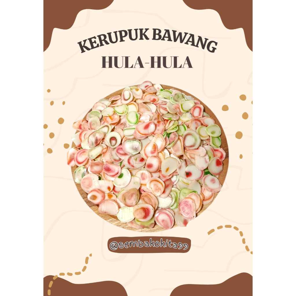 

Kerupuk Mentah Kerupuk Bawang Warna Hula-hula Kemasan 250g, 500g, 1Kg
