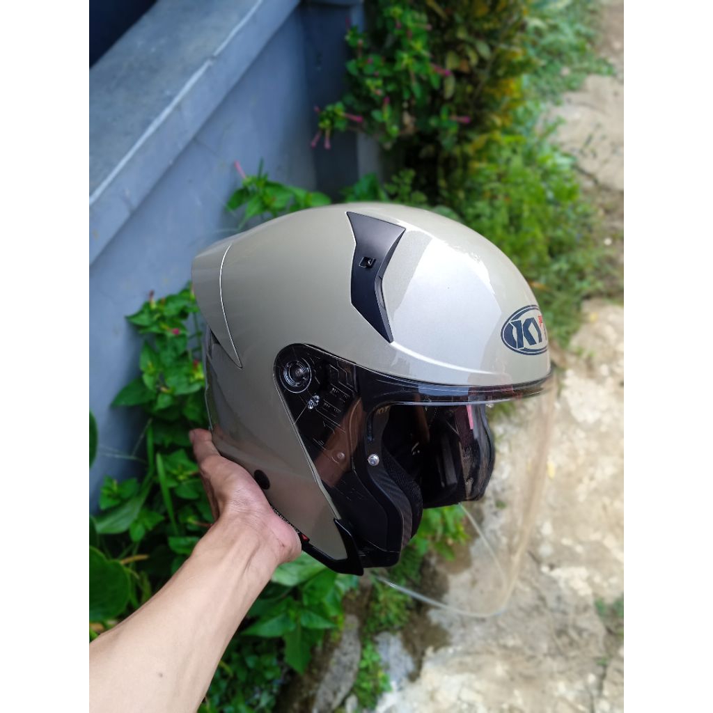 helm kyt TTR-JET sand khaki helm kyt TTR-JET second original helm halface kyt