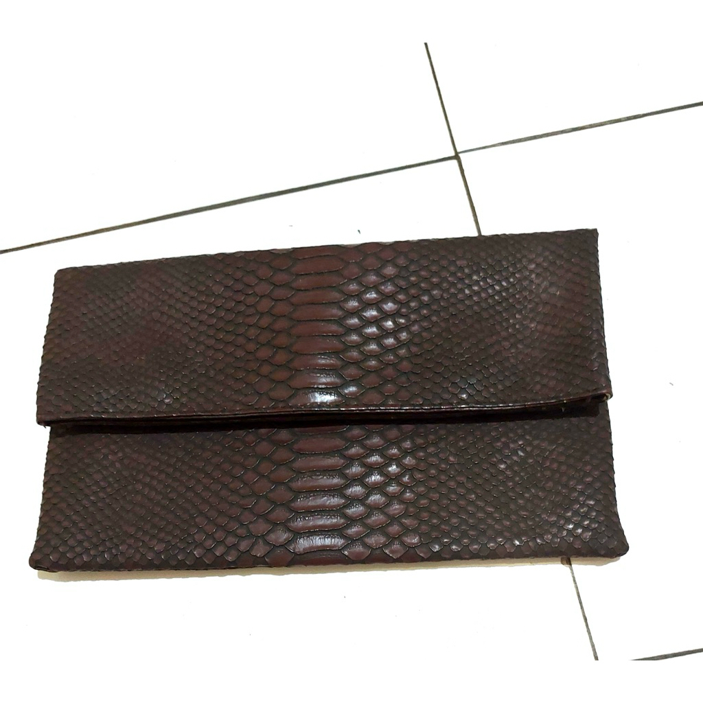 Preloved Clutch Leather tas pesta kulit