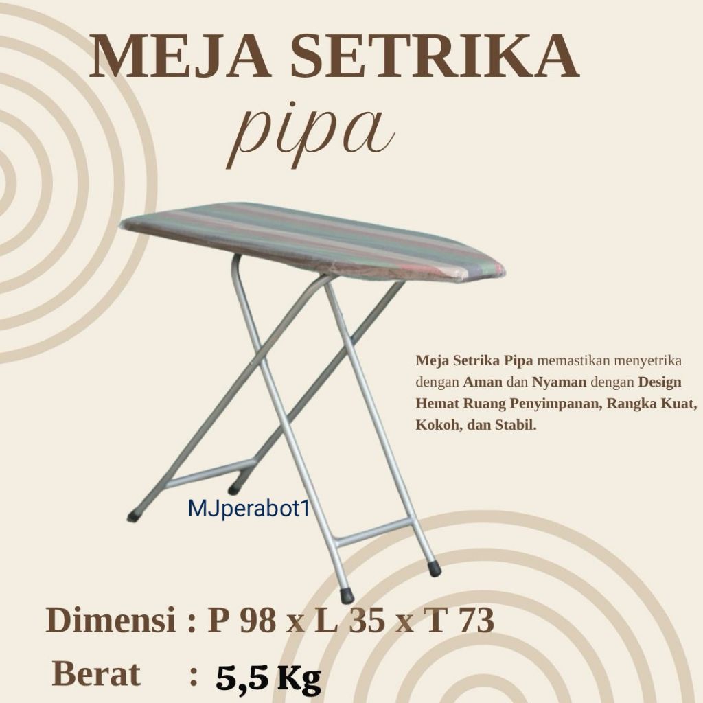 MAMAMIA Meja Setrika Pipa Besi Berdiri/ Meja Gosokan