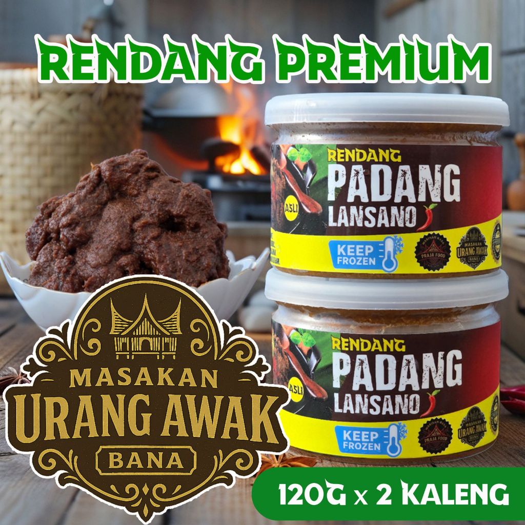 

Rendang PREMIUM Padang Lansano ORIGINAL [120 Gr x 2 kaleng] Halal tanpa Pengawet.