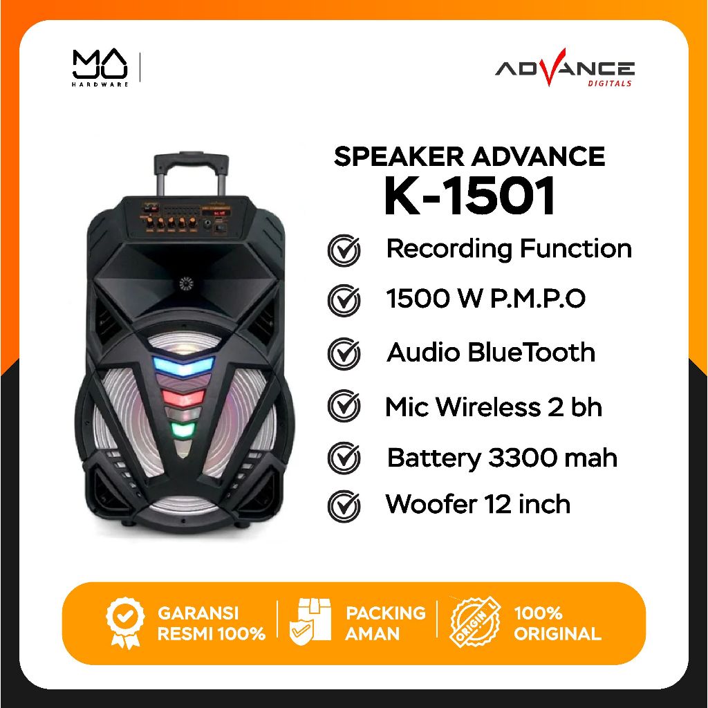 Speaker Bluetooth Advance K1501 Speaker PA Hi Fi Portable
