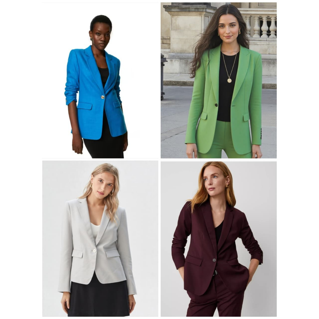 Blazer Ann Taylor The Notched One Button Mix Blazer