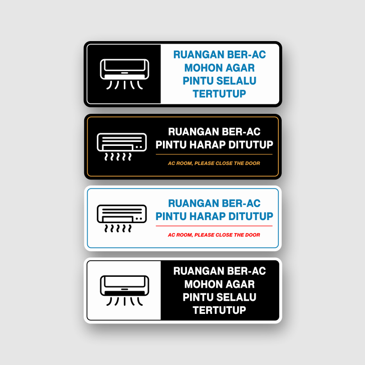 

KARIMIKA Sign Board Akrilik RUANGAN BER AC HARAP TUTUP KEMBALI Papan Tanda Rambu Rambu Termurah