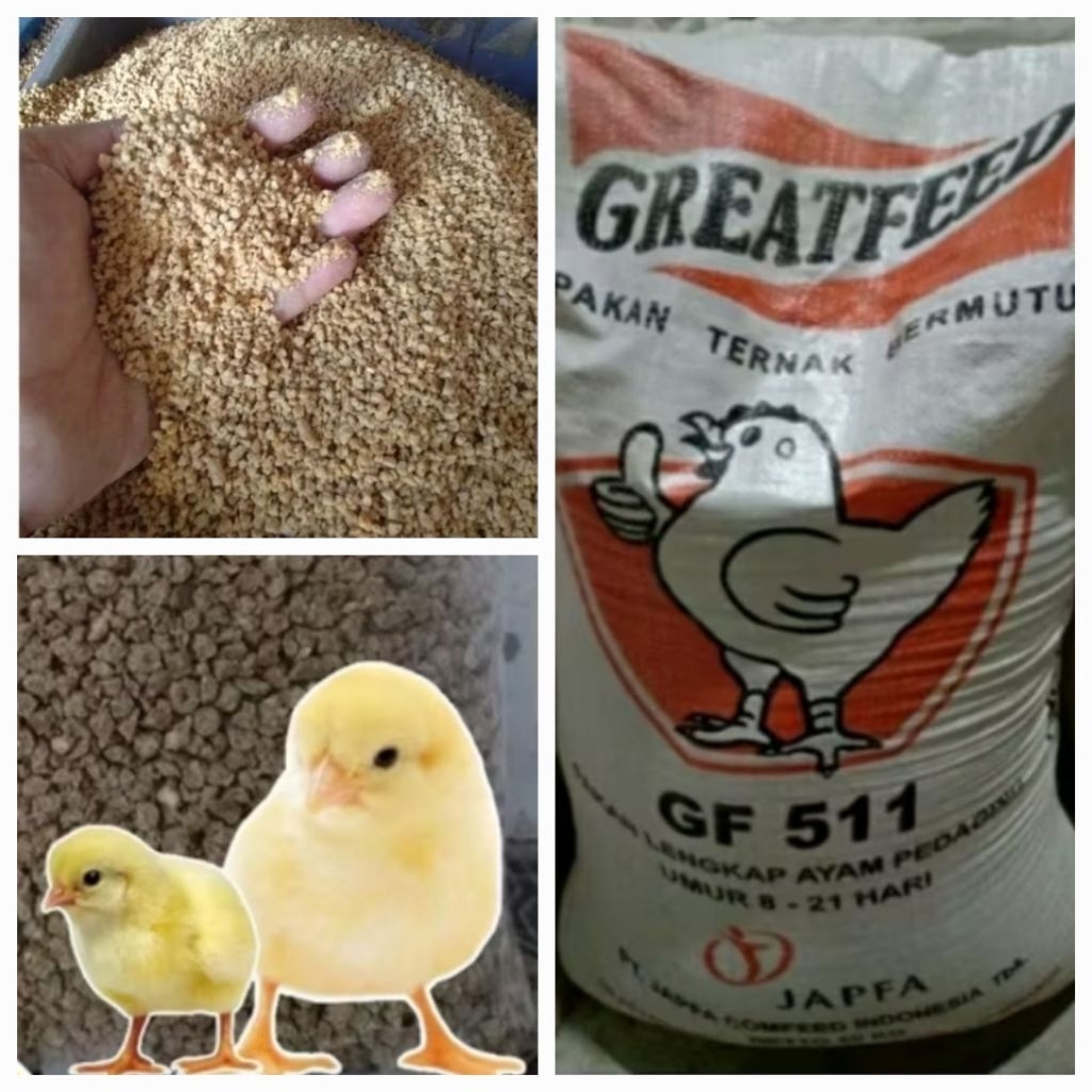 Pakan ayam pedaging ayam broiler 1kg plus tepung jagung