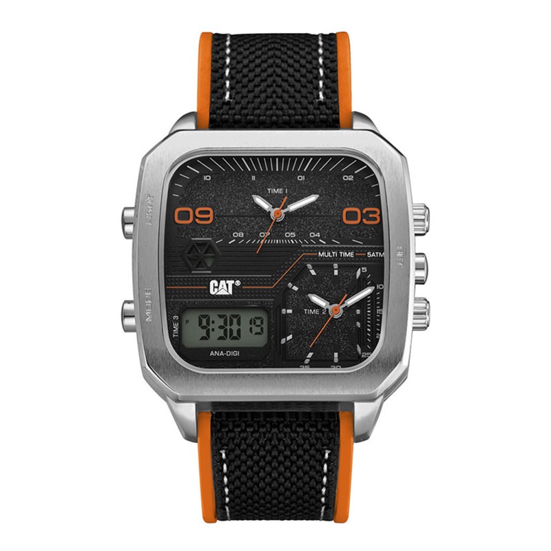JAM TANGAN PRIA CATERPILLAR ORIGINAL CLOTH BLACK ORANGE AS 149 28 137 JAM PRIA CATERPILAR CT B090