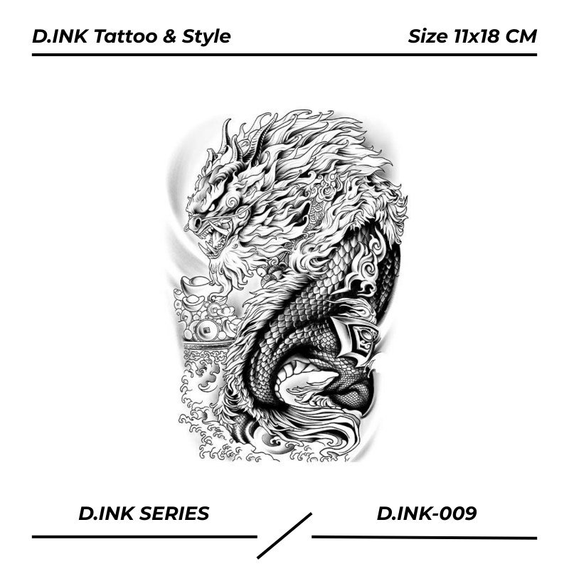 PREMIUM D.INK-009 Tattoo Temporary Fruit Ink Tahan Lama Ukuran 11x18 CM Tato Temporer Stiker Semi Pe