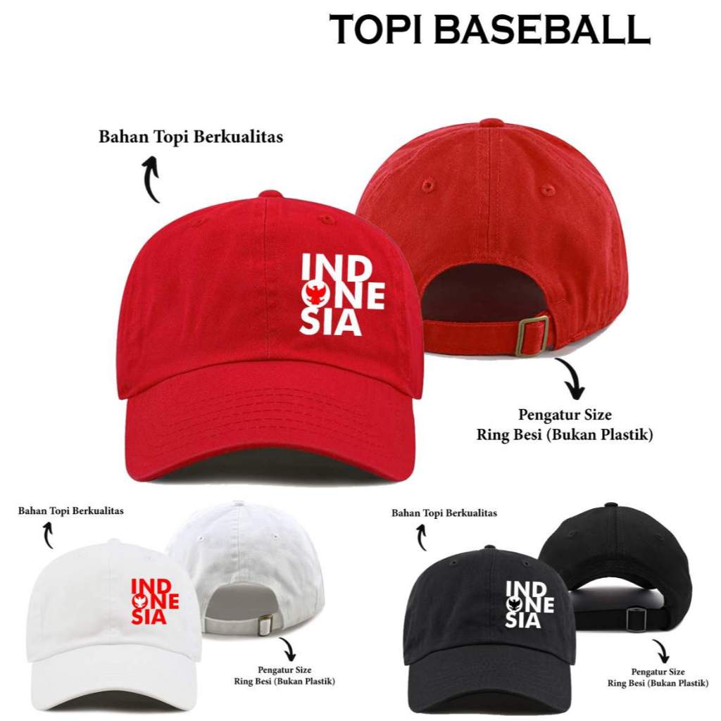TOPI BASEBALL INDONESIA GARUDA PANCASILA KEMERDEKAAN