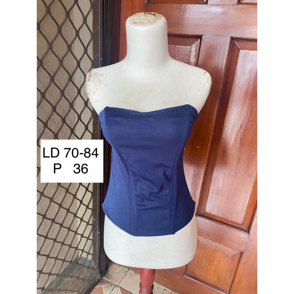 Longtorso Kemben Kamisol Camisole Navy Biru Dongker Kebaya Kondangan Wisuda - preloved