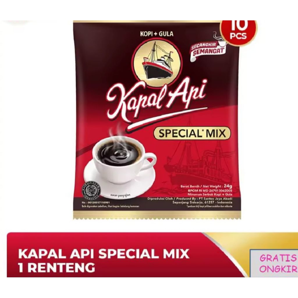 

Kopi kapal api special mix isi 10 per renteng