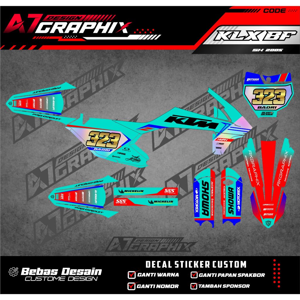 DECAL STIKER KTM 85 2020  - DECAL MOTOR KTM 85 2020 MASIH BISA DI EDIT FREE CUSTOME FULL BODY