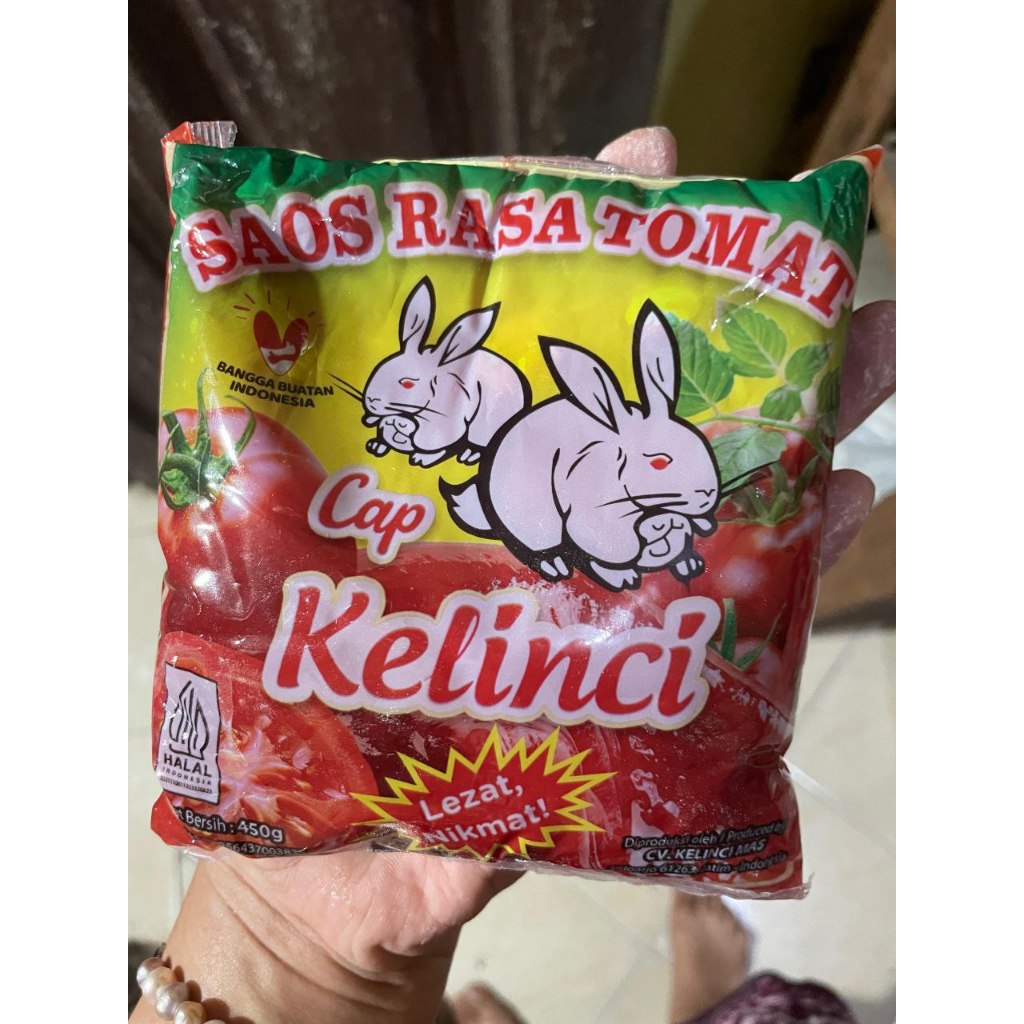 

Saos Tomat Cap Kelinci 450g / Saus Tomat / Saos Manis / Saos Bakso Mie Ayam Sempol Batagor / Saos Bantal