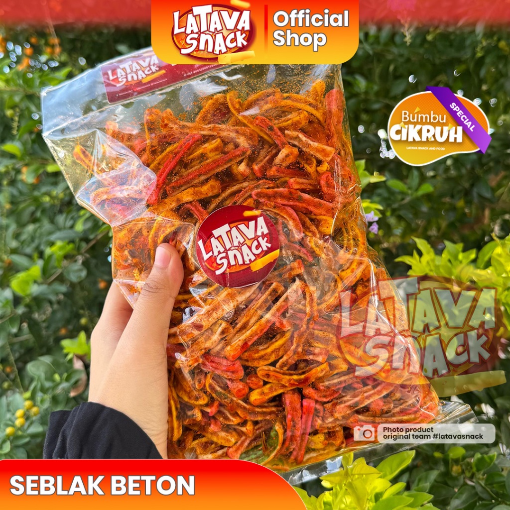 

500 gr Seblak Beton Cikruh Pedas Daun Jeruk -LATAVA SNACK Camilan Premium Bumbu Cikruh Sensasi Pedas