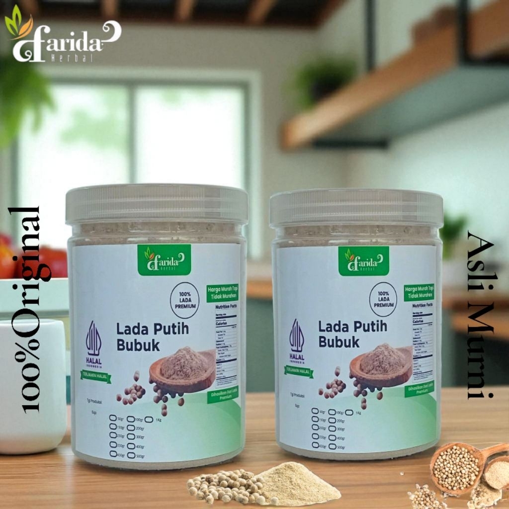 

Lada Putih Bubuk kemasan Toples 500grm