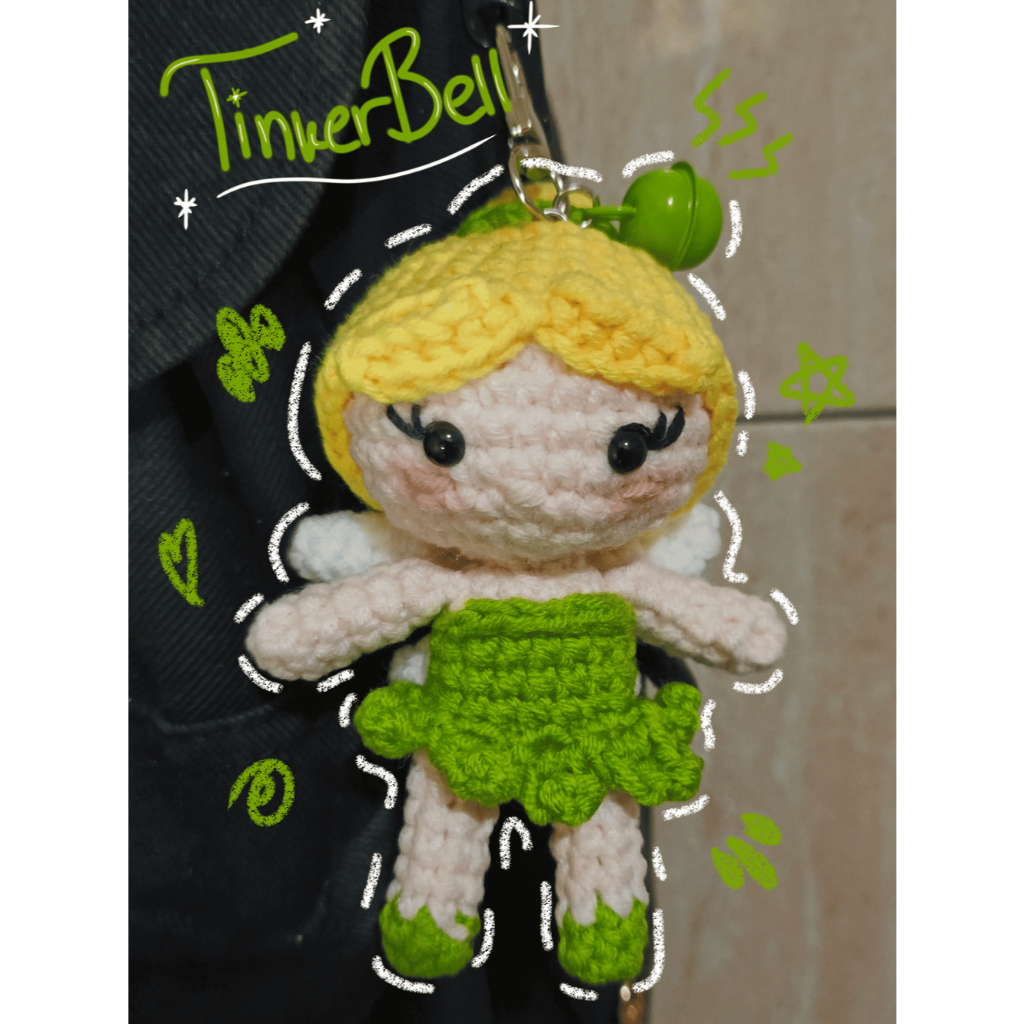 KROSHU - Amigurumi Keychain Tinkerbell Crochet / Bagcharm / Keychain