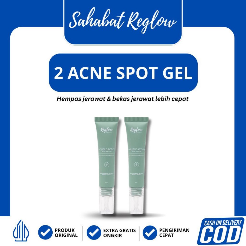 Reglow Double Action Acne Spot Gel 2 PCS  by dr Shindy Gel / Reglow Official Store Resmi