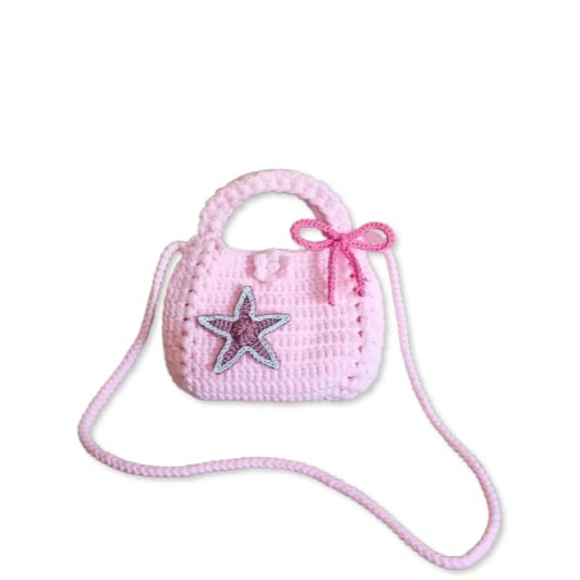 Tas Jinjing/Selempang Wanita Rajut Puff Summer Pink Soft Cantik Premium | Tas Rajut Korean Style