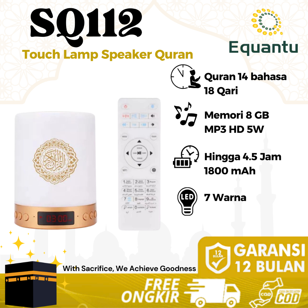 Equantu SQ112 Lampu Sentuh Speaker Quran
