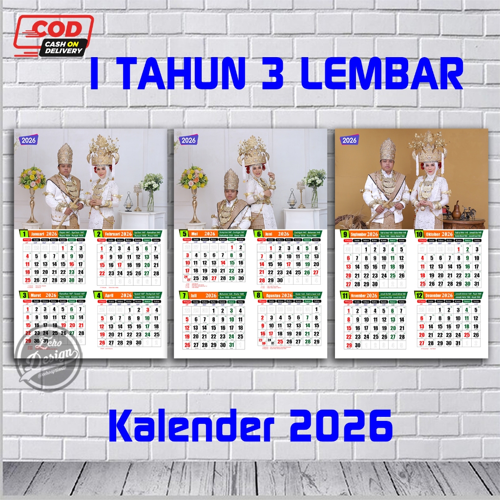 

kalender 2026 custom isi 3 lembar