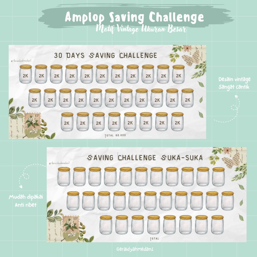 

Amplop Saving Challenge Motif Vintage Ukuran Besar