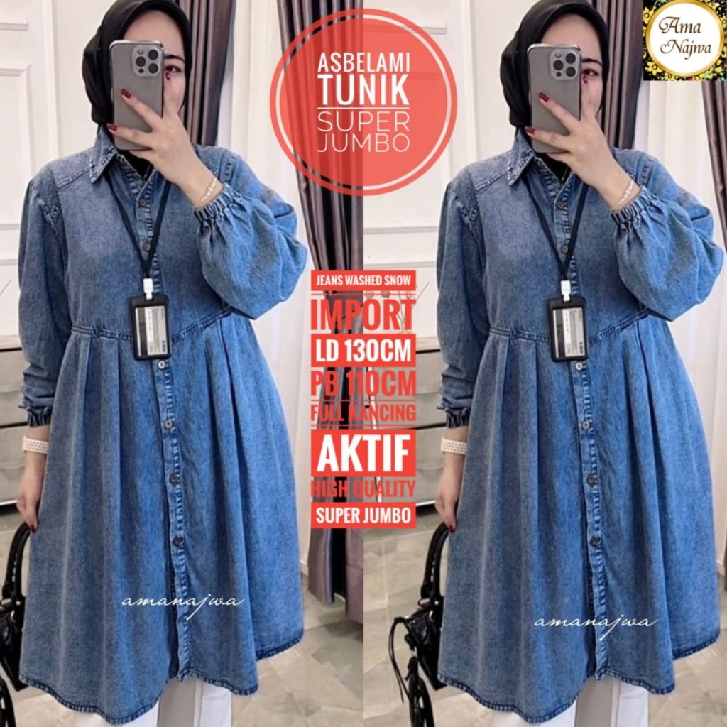 Atasan wanita long tunik jumbo Ld 130 cm