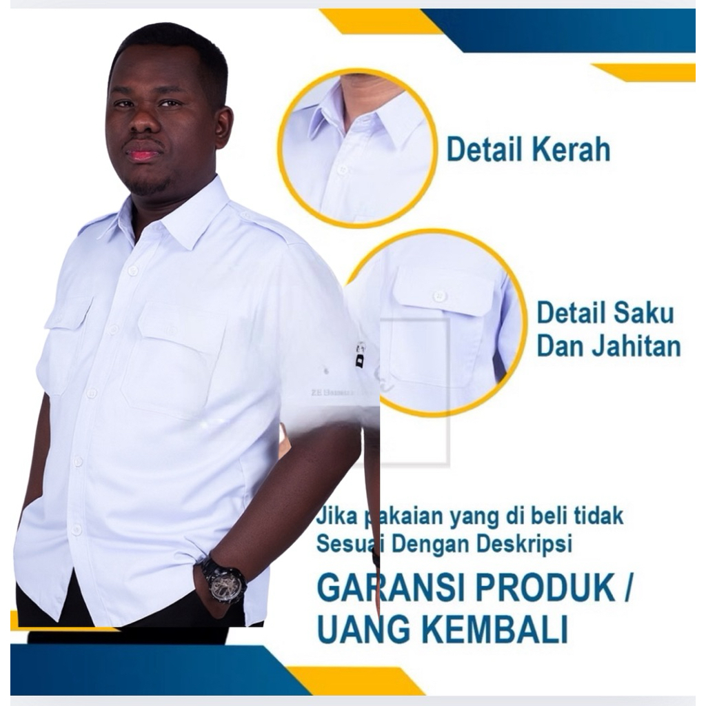 Kemeja PDH Pria Lengan Pendek Premium | PNS | PDH | Pakaian Dinas Premium