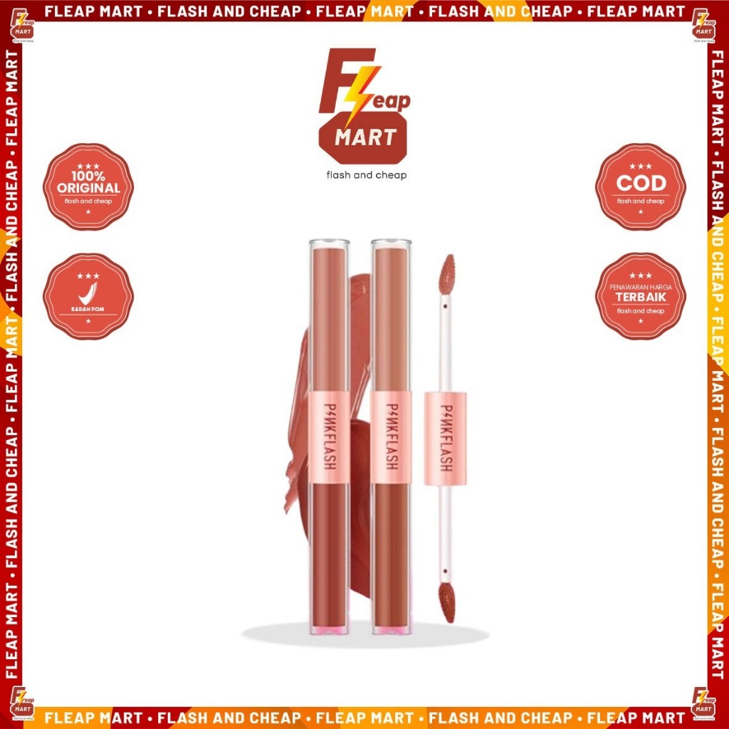 PINKFLASH Duo Lip Gloss Lipstik Ombre DoubleSense 2In1 Dual-ended