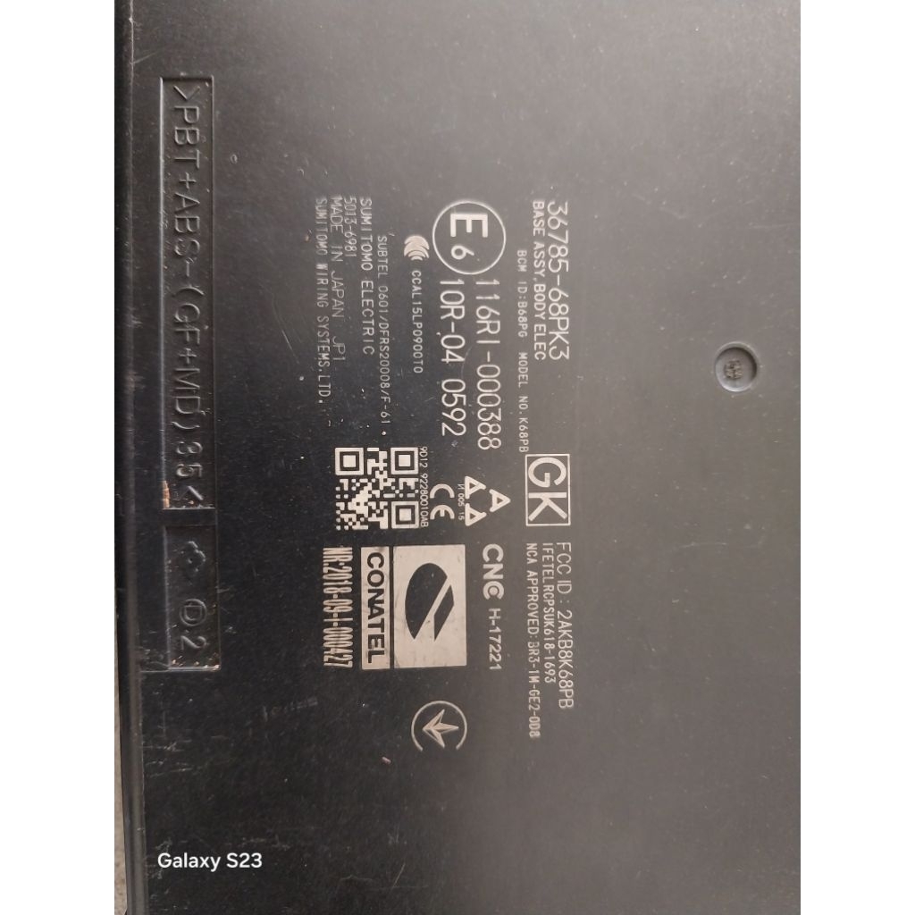 BCM Suzuki Baleno Hatchback 2018-2020 ORI P/N 68PK3