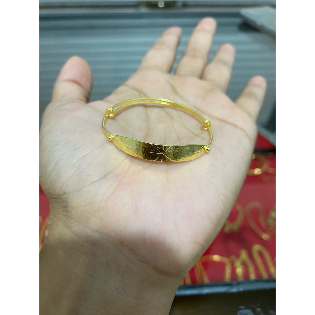 gelang bayi perak asli lapis emas