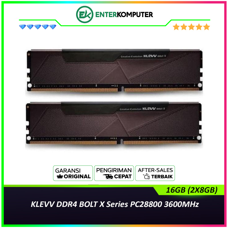 KLEVV DDR4 BOLT X Series PC28800 3600MHz Dual Channel 16GB (2X8GB)